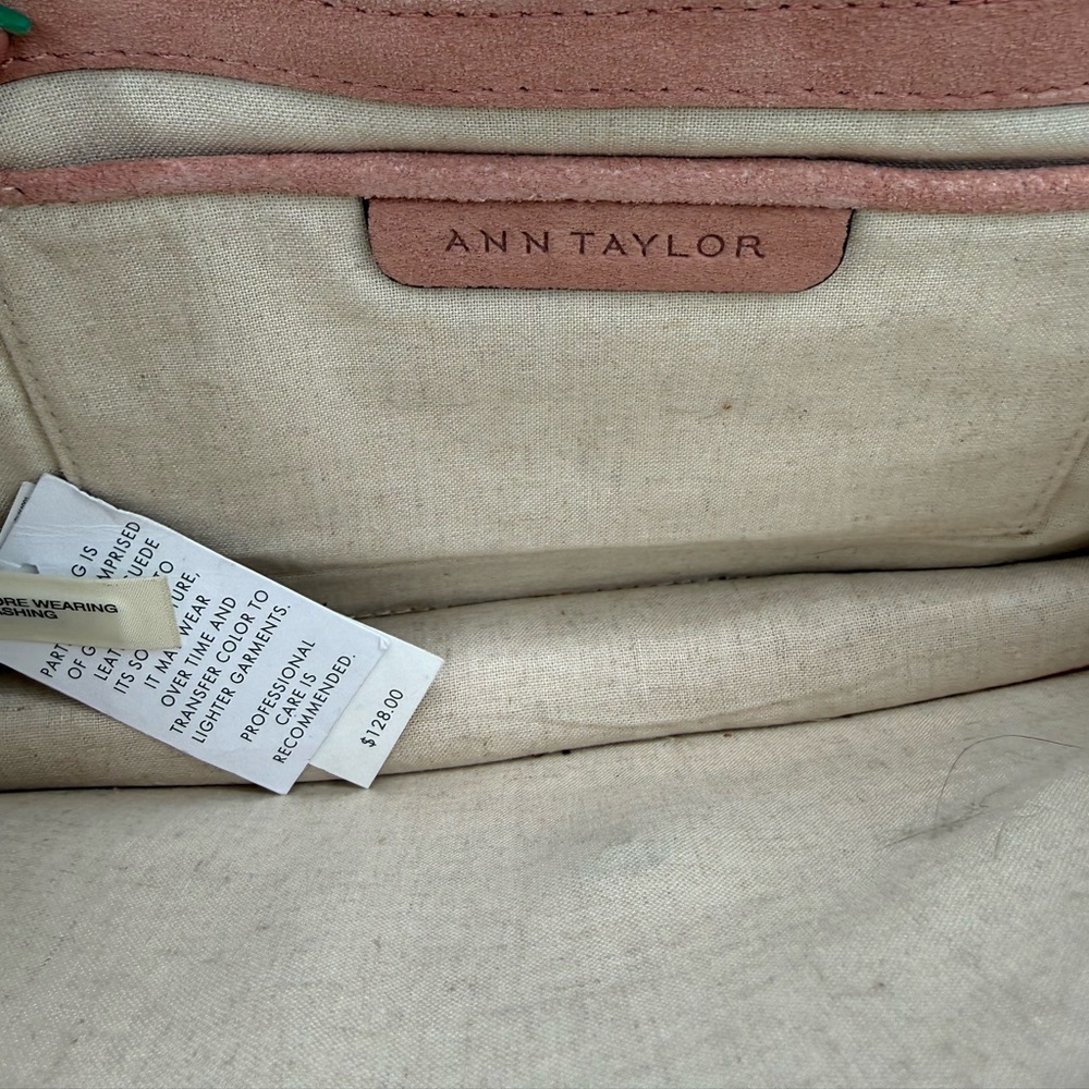 Ann Taylor Genuine Suede Snake Print Convertible Clutch Gold Chain - NWT - Picture 8 of 14